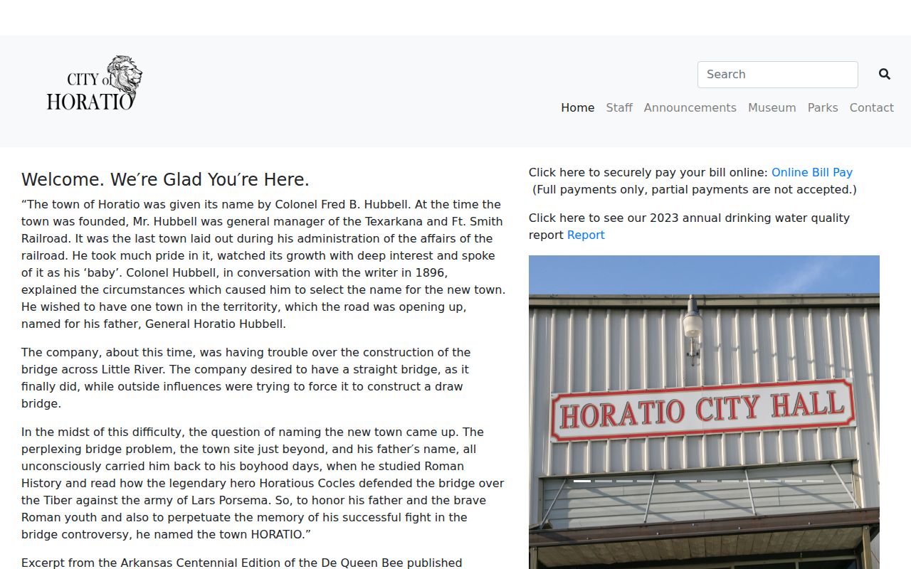 Official City of Horatio Arkansas website