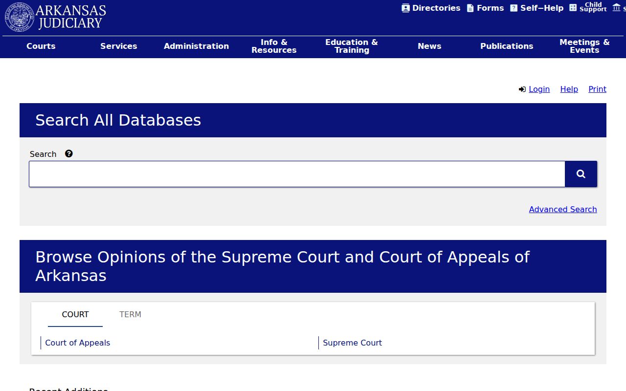 Arkansas court rules website for Administrative Order 19