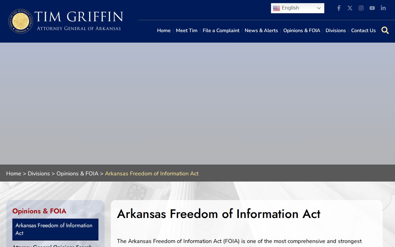 Sevier County criminal records Arkansas FOIA information